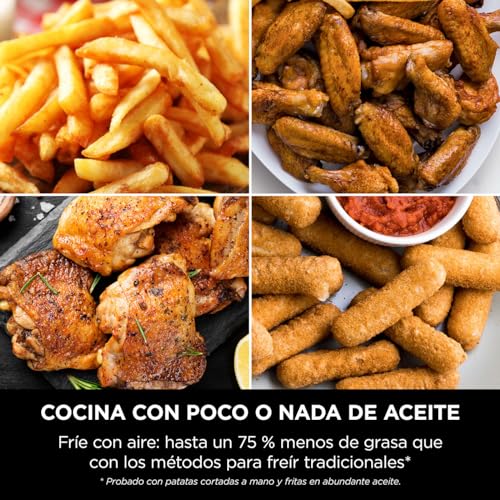 Freidora de aire 9,5 L con doble cesta vertical, 4 niveles de cocción y 6 funciones