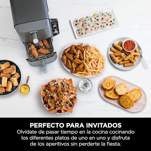 Freidora de aire 9,5 L con doble cesta vertical, 4 niveles de cocción y 6 funciones